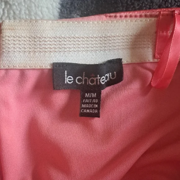 Buy One Dress Get Another Free   Le chateau Coral Satin Midi Slip Dress - Picture 4 of 5